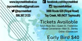 Tay Creek Folk Festival – July 20th to 22nd, 2018